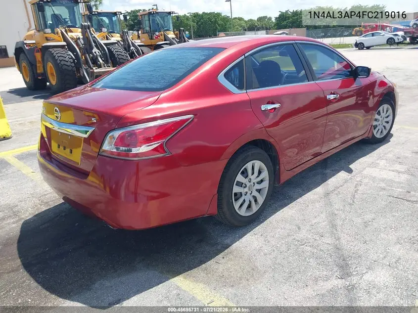 2015 Nissan Altima 2.5 S VIN: 1N4AL3AP4FC219016 Lot: 45695731