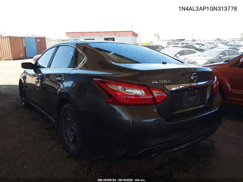 2016 Nissan Altima 2.5 S VIN: 1N4AL3AP1GN313778 Lot: 45389784