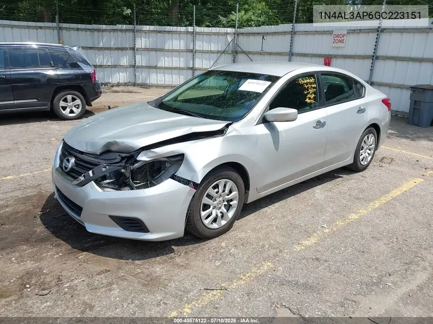 2016 Nissan Altima 2.5/2.5 S/2.5 Sl/2.5 Sr/2.5 Sv VIN: 1N4AL3AP6GC223151 Lot: 45575122