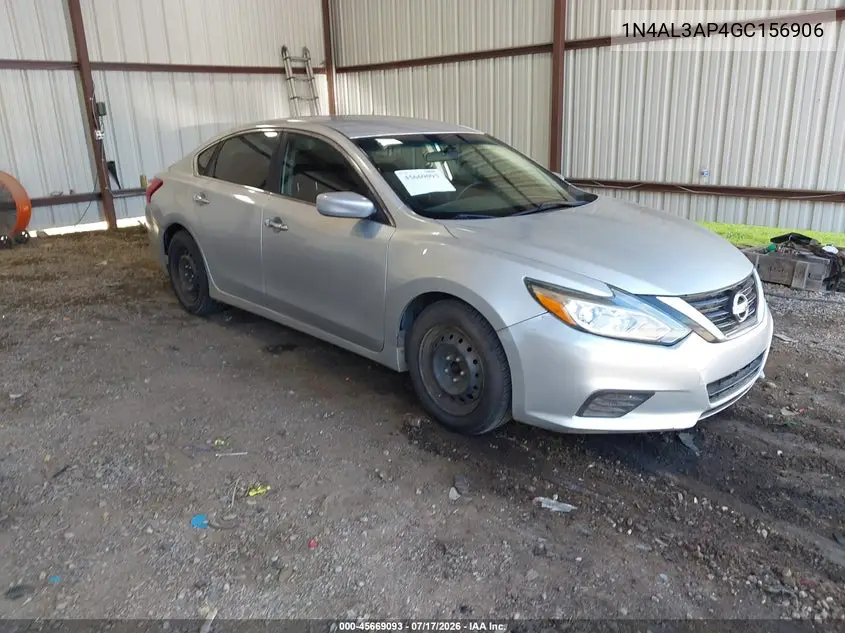 2016 Nissan Altima 2.5/2.5 S/2.5 Sl/2.5 Sr/2.5 Sv VIN: 1N4AL3AP4GC156906 Lot: 45669093