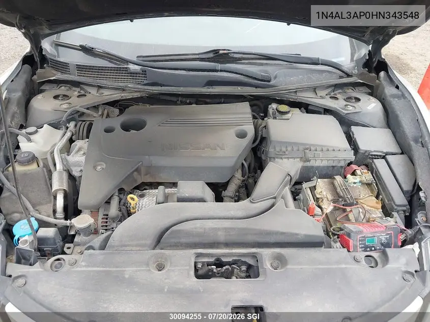 2017 Nissan Altima 2.5/S/Sv/Sl/Sr VIN: 1N4AL3AP0HN343548 Lot: 30094255