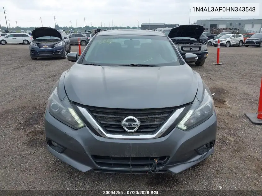2017 Nissan Altima 2.5/S/Sv/Sl/Sr VIN: 1N4AL3AP0HN343548 Lot: 30094255