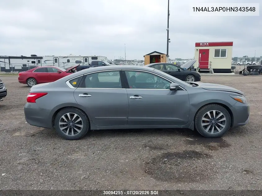 2017 Nissan Altima 2.5/S/Sv/Sl/Sr VIN: 1N4AL3AP0HN343548 Lot: 30094255