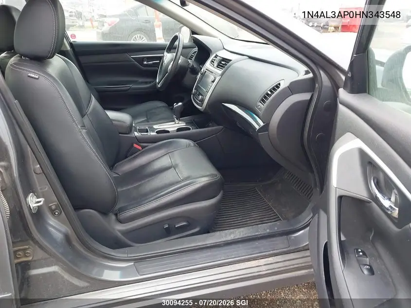 2017 Nissan Altima 2.5/S/Sv/Sl/Sr VIN: 1N4AL3AP0HN343548 Lot: 30094255