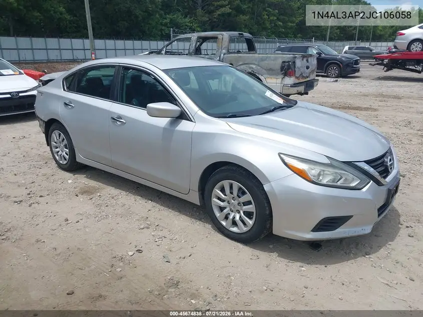 2018 Nissan Altima 2.5 S VIN: 1N4AL3AP2JC106058 Lot: 45674838