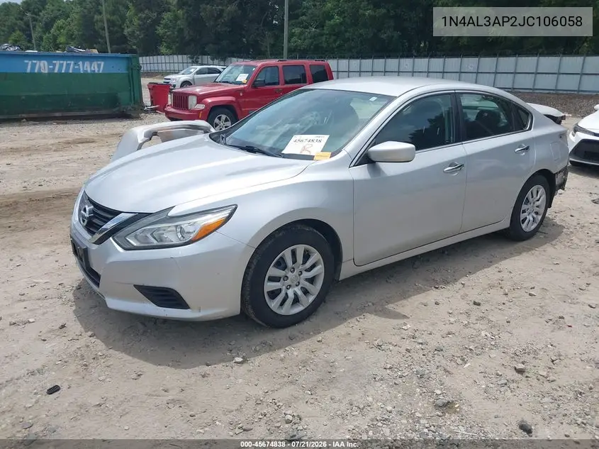 2018 Nissan Altima 2.5 S VIN: 1N4AL3AP2JC106058 Lot: 45674838