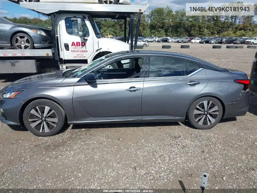 1N4BL4EV9KC181943 2019 Nissan Altima 2.5 Sl