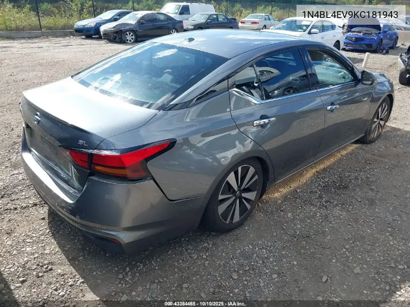 1N4BL4EV9KC181943 2019 Nissan Altima 2.5 Sl