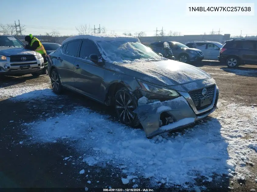1N4BL4CW7KC257638 2019 Nissan Altima 2.5 Sr