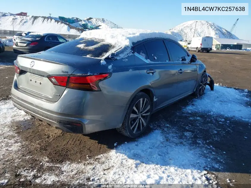1N4BL4CW7KC257638 2019 Nissan Altima 2.5 Sr