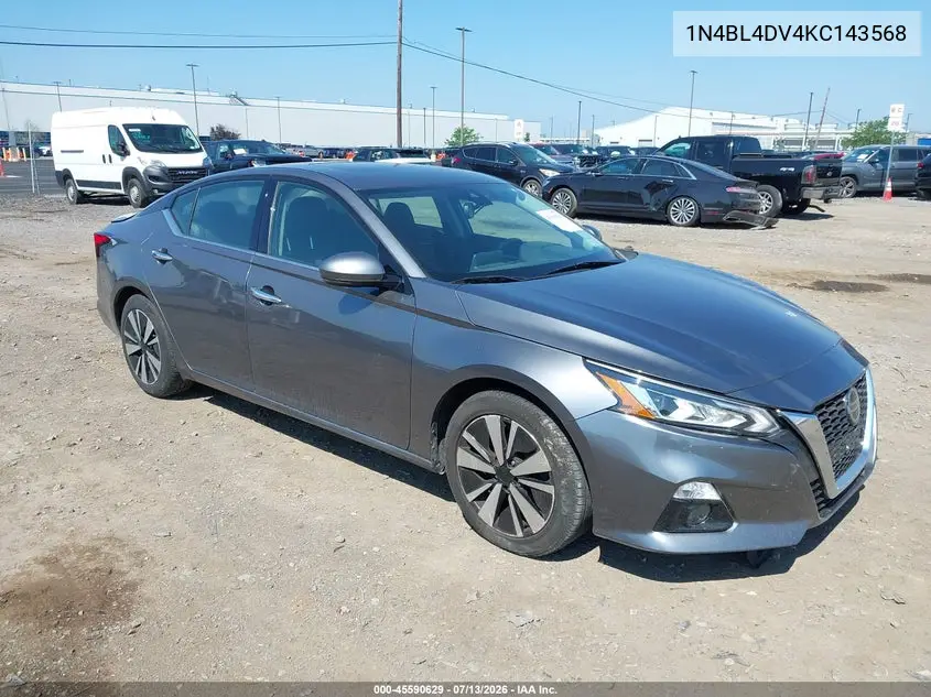 2019 Nissan Altima 2.5 Sv VIN: 1N4BL4DV4KC143568 Lot: 45590629