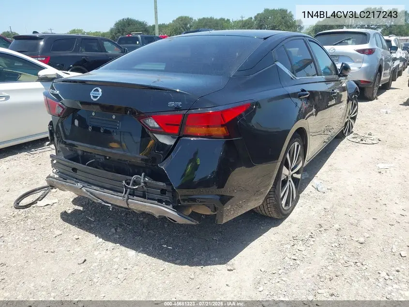 2020 Nissan Altima Sr Fwd VIN: 1N4BL4CV3LC217243 Lot: 45681323
