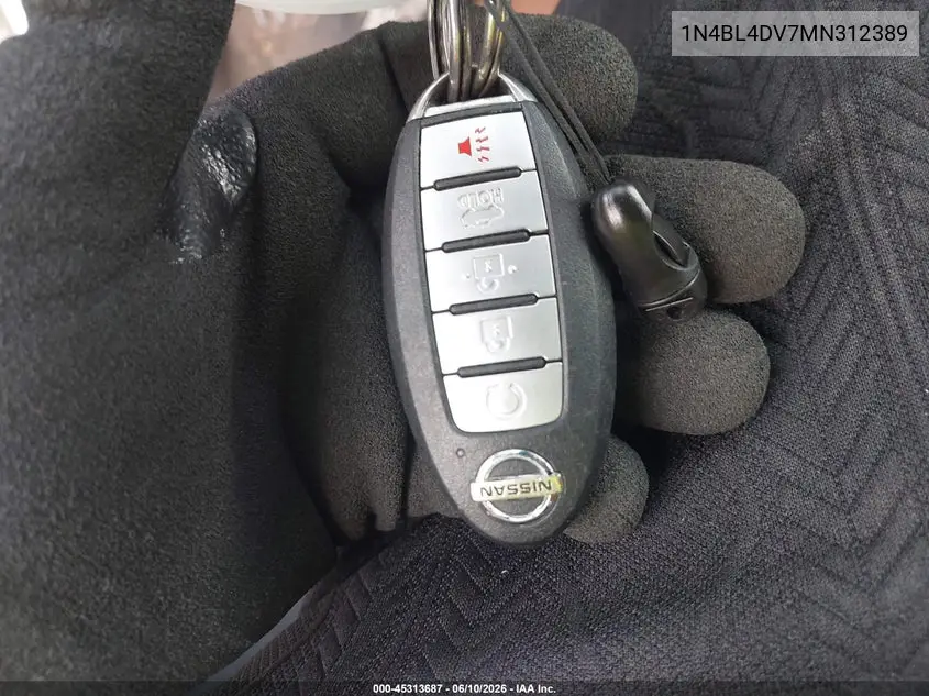 2021 Nissan Altima Sv Fwd VIN: 1N4BL4DV7MN312389 Lot: 45313687