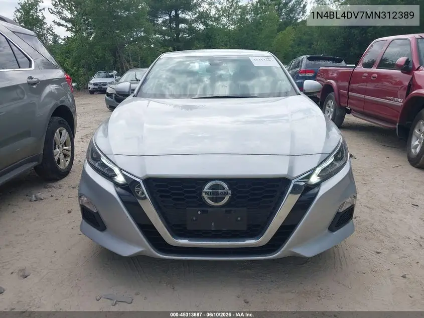 2021 Nissan Altima Sv Fwd VIN: 1N4BL4DV7MN312389 Lot: 45313687