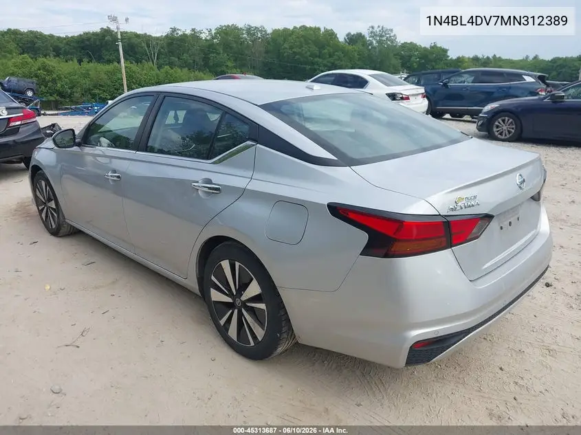 2021 Nissan Altima Sv Fwd VIN: 1N4BL4DV7MN312389 Lot: 45313687
