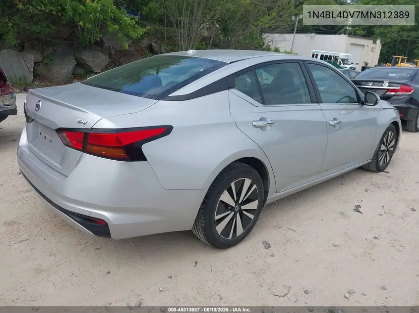 2021 Nissan Altima Sv Fwd VIN: 1N4BL4DV7MN312389 Lot: 45313687