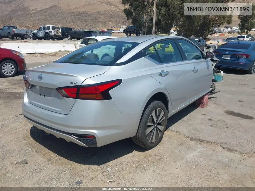 2021 Nissan Altima Sv Fwd VIN: 1N4BL4DVXMN341899 Lot: 45620391