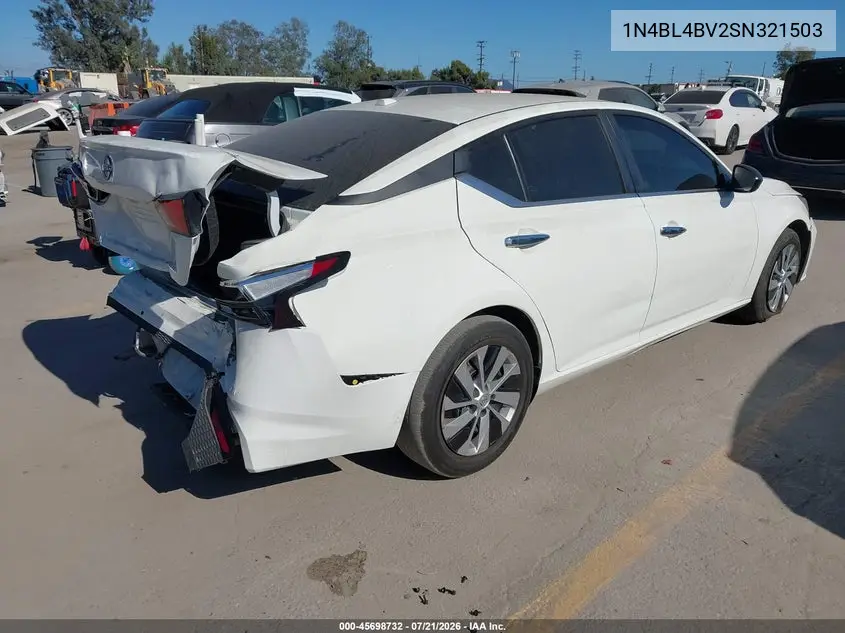 2025 Nissan Altima S Fwd VIN: 1N4BL4BV2SN321503 Lot: 45698732