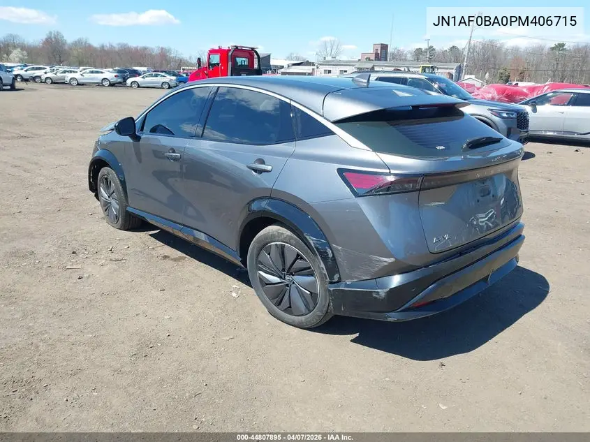 2023 Nissan Ariya Engage VIN: JN1AF0BA0PM406715 Lot: 44807895