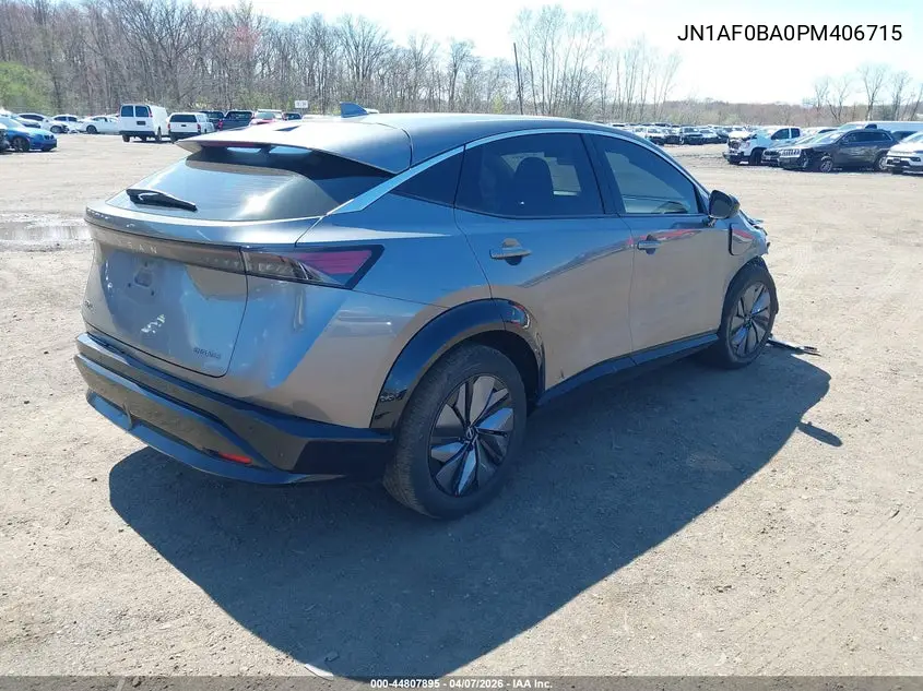 2023 Nissan Ariya Engage VIN: JN1AF0BA0PM406715 Lot: 44807895
