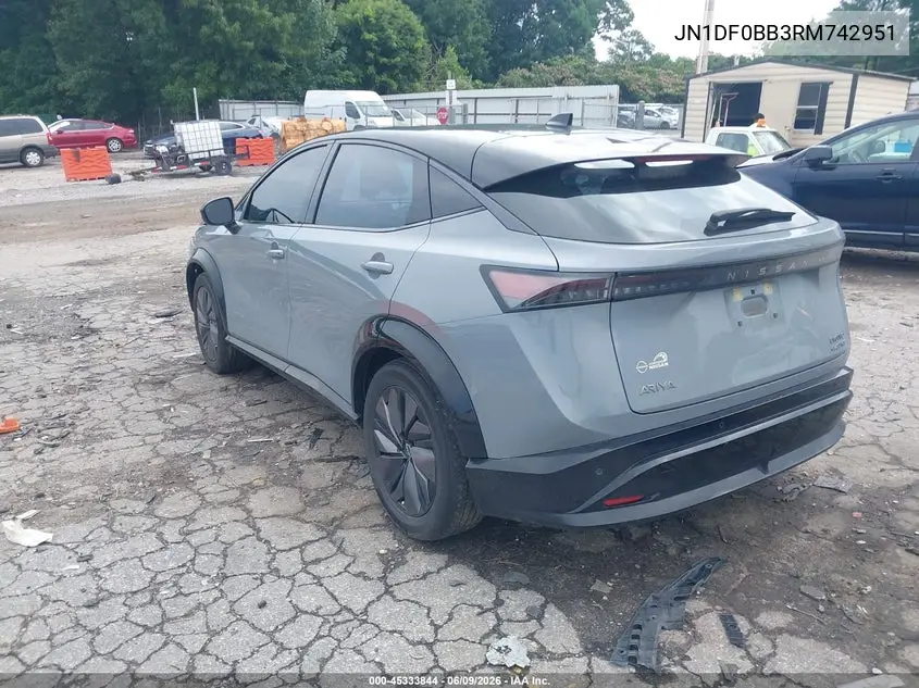 2024 Nissan Ariya Evolve+ VIN: JN1DF0BB3RM742951 Lot: 45333844