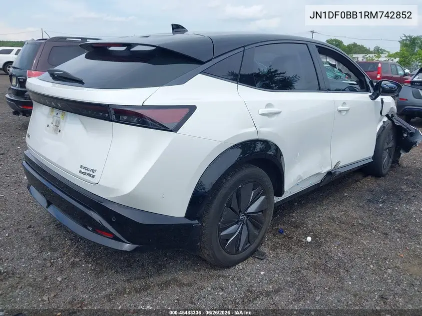 2024 Nissan Ariya Evolve+ VIN: JN1DF0BB1RM742852 Lot: 45483336