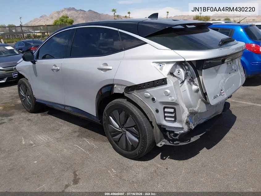 2024 Nissan Ariya Venture+ VIN: JN1BF0AA4RM430220 Lot: 45640497