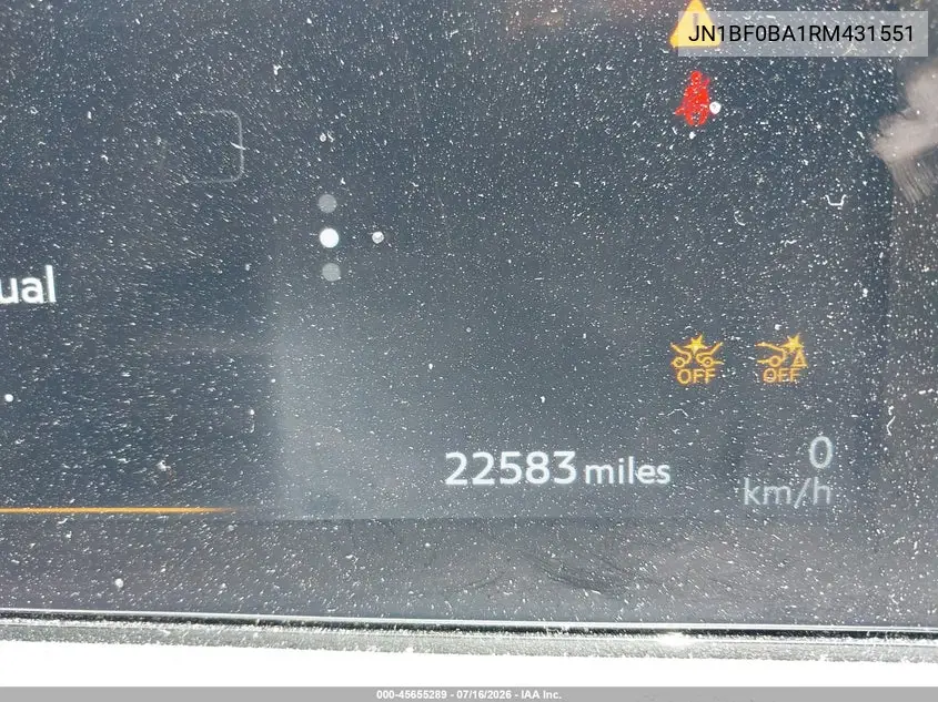 2024 Nissan Ariya Evolve+ VIN: JN1BF0BA1RM431551 Lot: 45655289