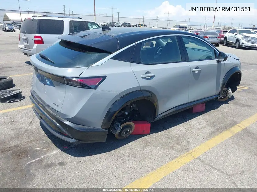 2024 Nissan Ariya Evolve+ VIN: JN1BF0BA1RM431551 Lot: 45655289
