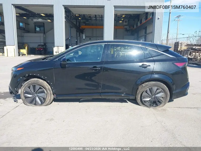 2025 Nissan Ariya Evolve+/Engage + VIN: JN8DF0BF1SM760407 Lot: 12593495