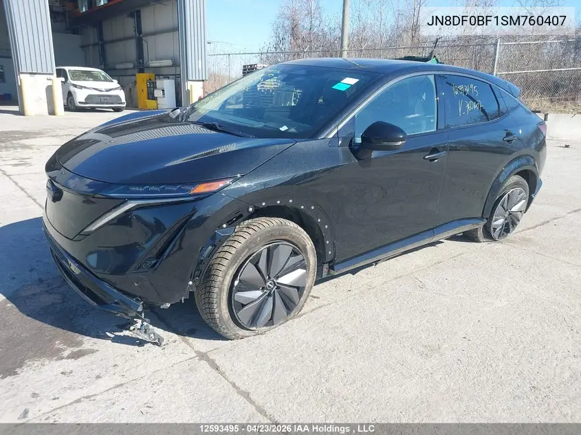 2025 Nissan Ariya Evolve+/Engage + VIN: JN8DF0BF1SM760407 Lot: 12593495