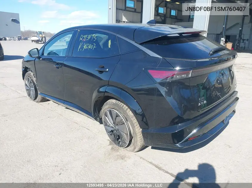 2025 Nissan Ariya Evolve+/Engage + VIN: JN8DF0BF1SM760407 Lot: 12593495