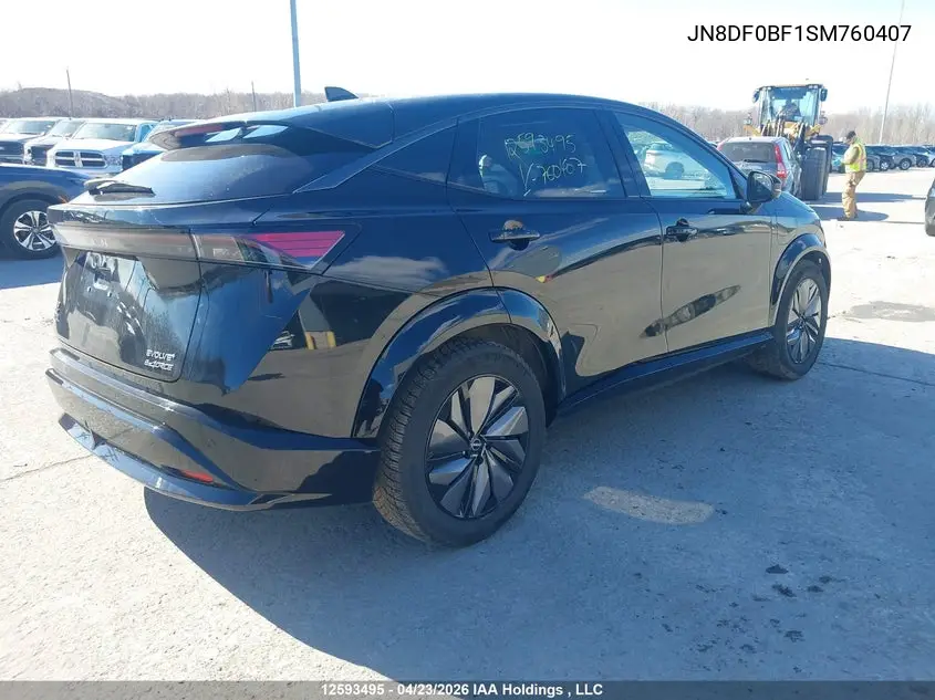 2025 Nissan Ariya Evolve+/Engage + VIN: JN8DF0BF1SM760407 Lot: 12593495