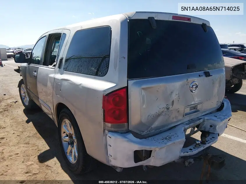 2005 Nissan Armada Se VIN: 5N1AA08A65N714025 Lot: 45539212