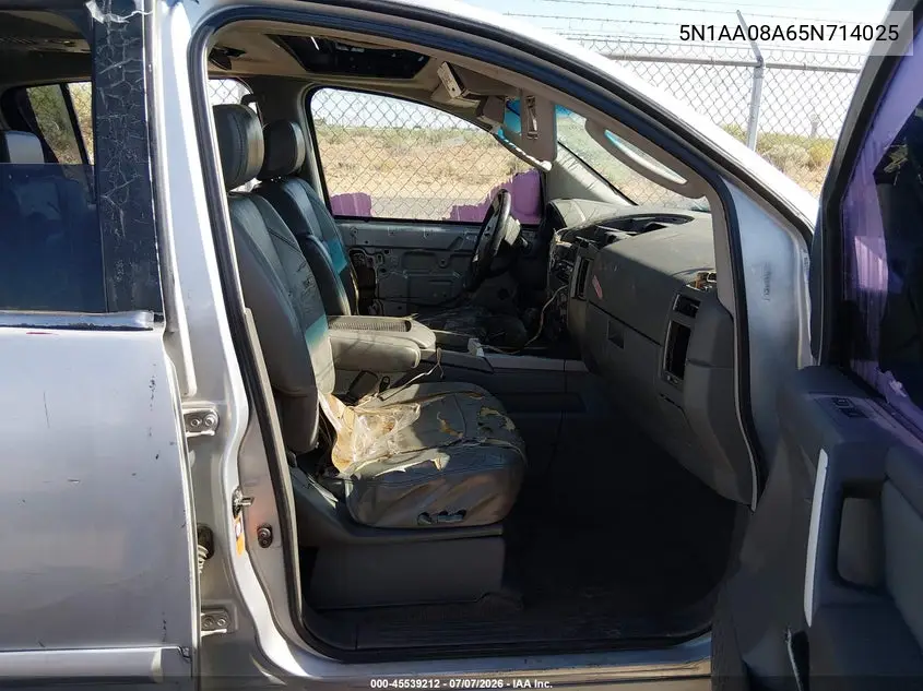 2005 Nissan Armada Se VIN: 5N1AA08A65N714025 Lot: 45539212