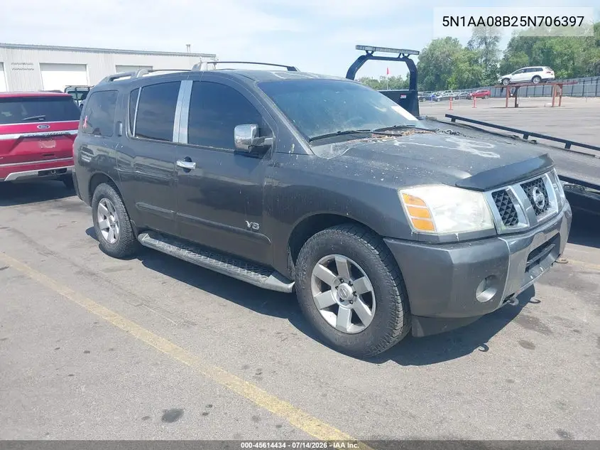 2005 Nissan Armada Le VIN: 5N1AA08B25N706397 Lot: 45614434