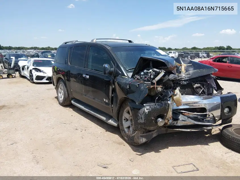 2006 Nissan Armada Le VIN: 5N1AA08A16N715665 Lot: 45495617