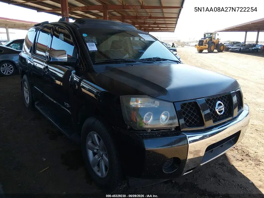 2007 Nissan Armada Se VIN: 5N1AA08A27N722254 Lot: 45329238
