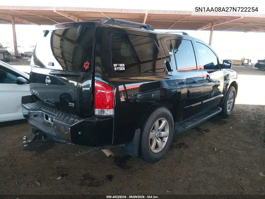 2007 Nissan Armada Se VIN: 5N1AA08A27N722254 Lot: 45329238