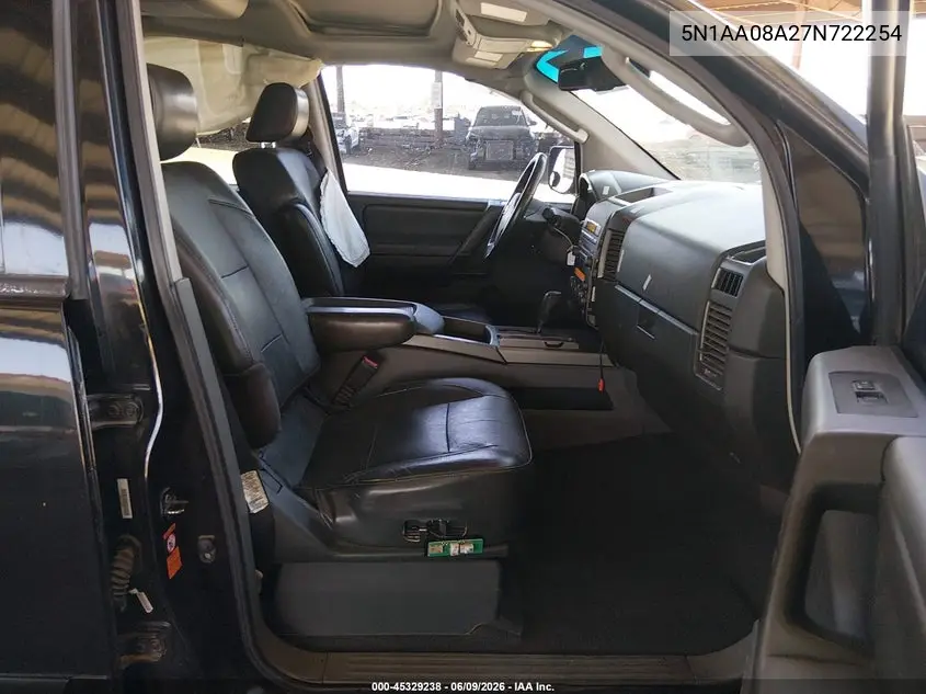 2007 Nissan Armada Se VIN: 5N1AA08A27N722254 Lot: 45329238