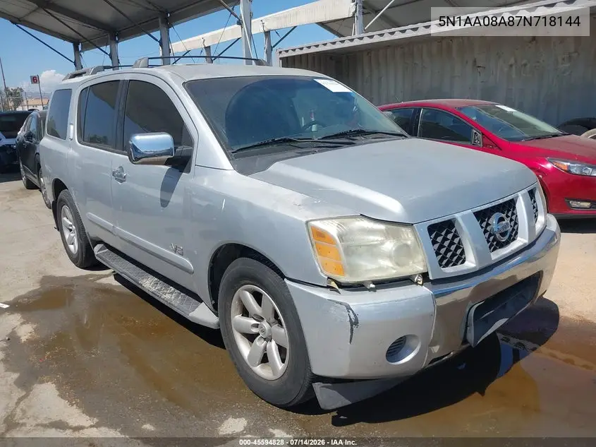 2007 Nissan Armada Se VIN: 5N1AA08A87N718144 Lot: 45594828