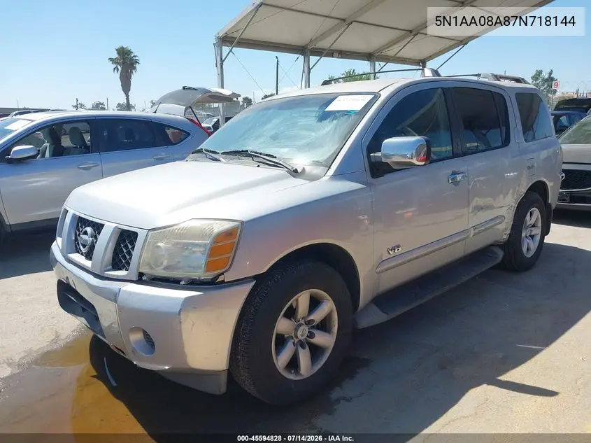 2007 Nissan Armada Se VIN: 5N1AA08A87N718144 Lot: 45594828