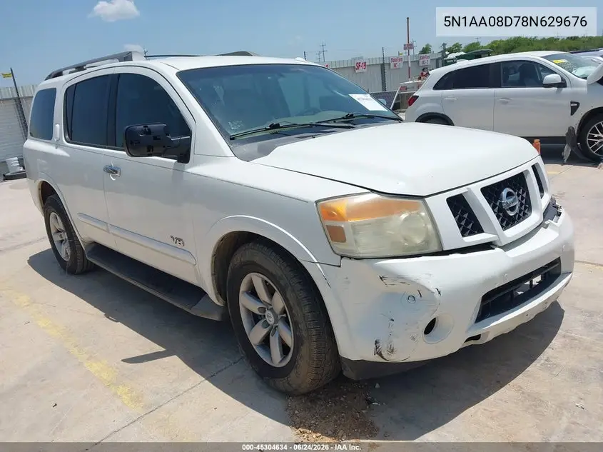 2008 Nissan Armada Se VIN: 5N1AA08D78N629676 Lot: 45304634