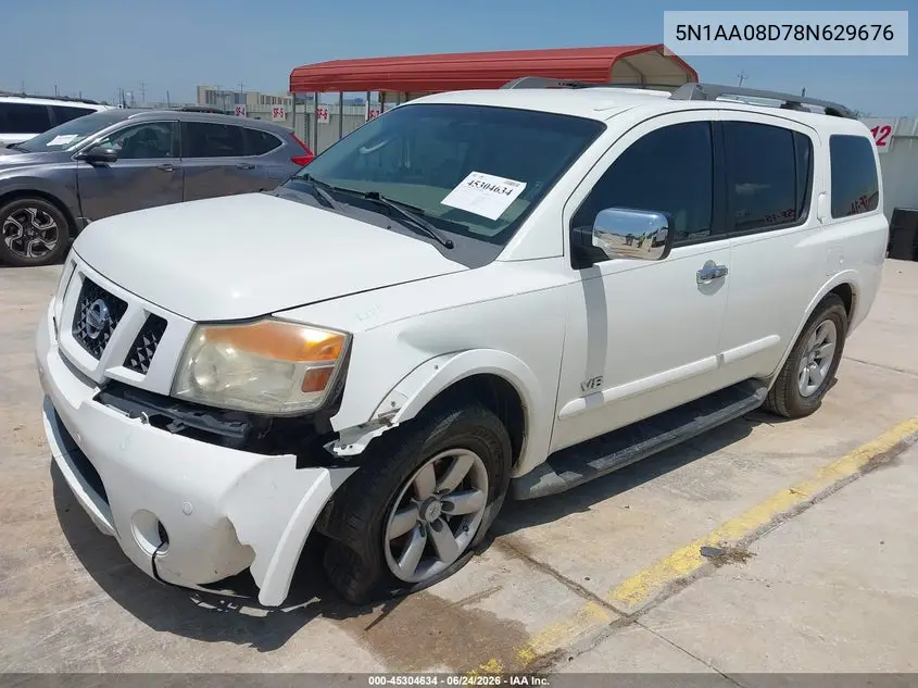 2008 Nissan Armada Se VIN: 5N1AA08D78N629676 Lot: 45304634