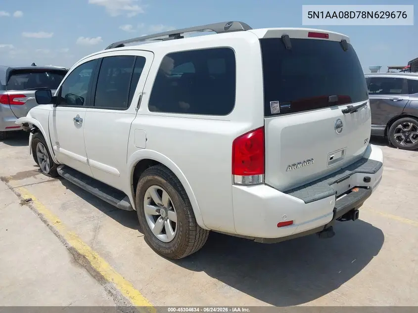 2008 Nissan Armada Se VIN: 5N1AA08D78N629676 Lot: 45304634