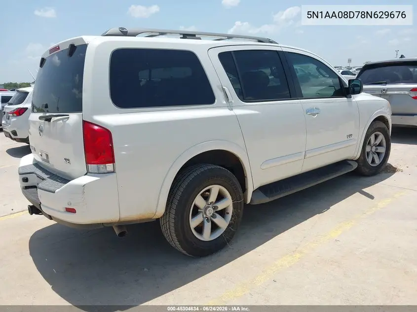 2008 Nissan Armada Se VIN: 5N1AA08D78N629676 Lot: 45304634