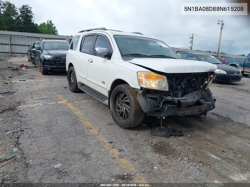 2008 Nissan Armada Le VIN: 5N1BA08D88N615208 Lot: 45417850