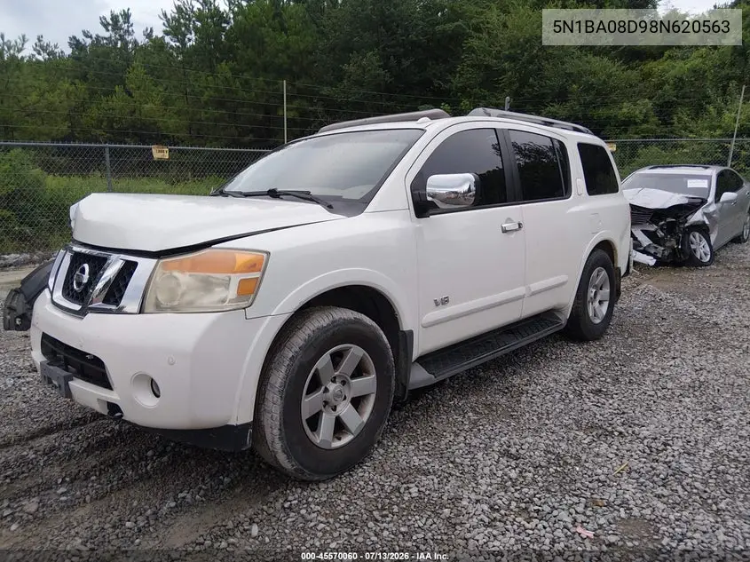 2008 Nissan Armada Le VIN: 5N1BA08D98N620563 Lot: 45570060