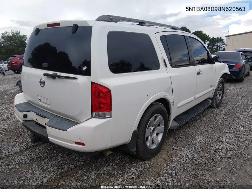 2008 Nissan Armada Le VIN: 5N1BA08D98N620563 Lot: 45570060