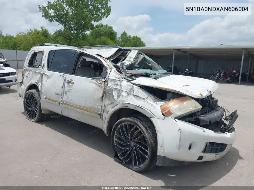 2010 Nissan Armada Titanium VIN: 5N1BA0NDXAN606004 Lot: 45451886